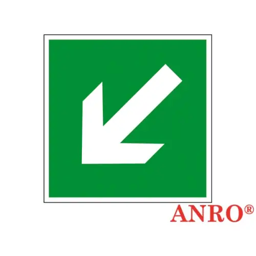 Znak ewakuacyjny "Kierunek drogi ewakuacyjnej"  150x150 200x200 ZZ-12E ANRO